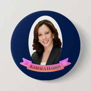Kamala Harris in Pink and Blue 7.5 Cm Round Badge