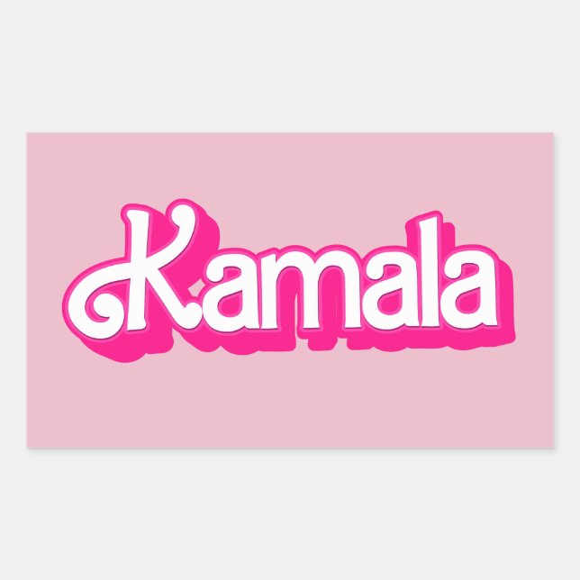 Kamala Harris in Pink Rectangular Sticker (Front)