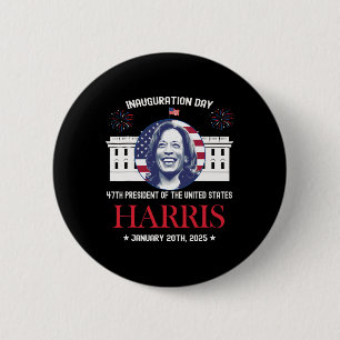 Kamala Harris Inauguration Day 2025 Madam 47th Pre 6 Cm Round Badge