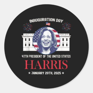 Kamala Harris Inauguration Day 2025 Madam 47th Pre Classic Round Sticker