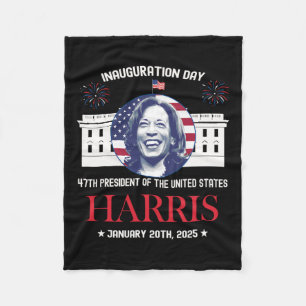 Kamala Harris Inauguration Day 2025 Madam 47th Pre Fleece Blanket