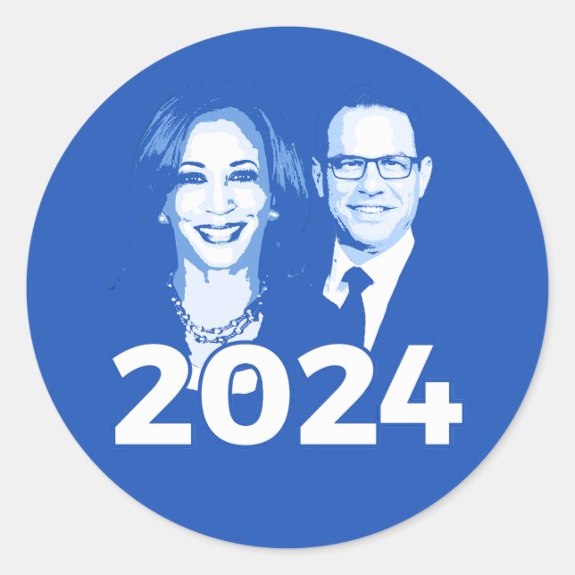 Kamala Harris Josh Shapiro 2024 Classic Round Sticker (Front)