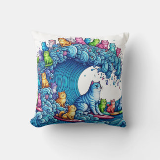 Kamala Harris Leading a Blue Wave of Cat Ladies Cushion