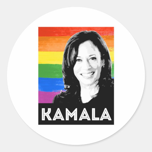 Kamala Harris LGBT Pride Classic Round Sticker (Front)