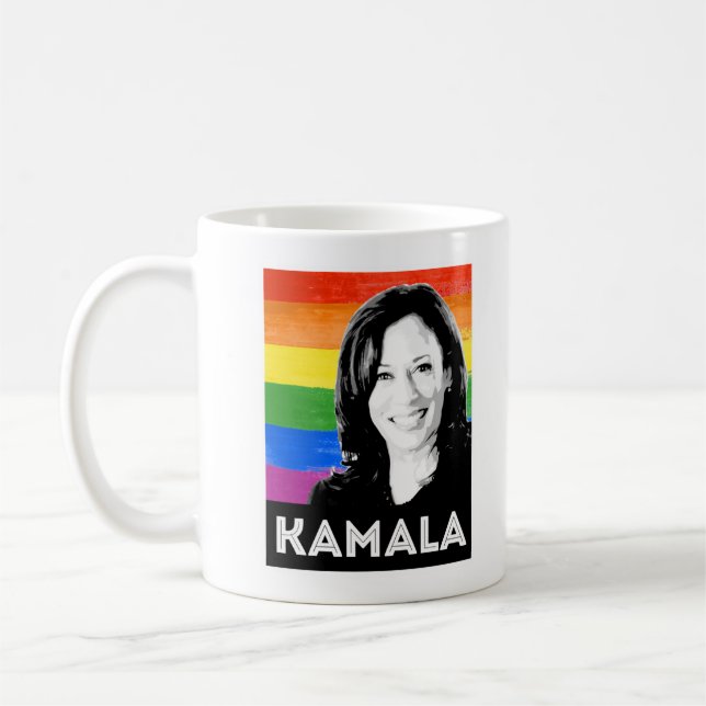 Kamala Harris LGBT Pride Coffee Mug (Left)
