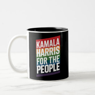 Kamala Harris LGBTQ Gay Pride Lesbian Funny Gift  Two-Tone Coffee Mug
