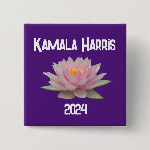 Kamala Harris Lotus 2024 15 Cm Square Badge