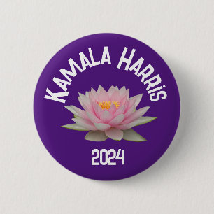 Kamala Harris Lotus 2024 6 Cm Round Badge