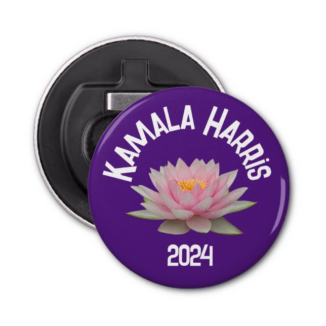Kamala Harris Lotus 2024 Bottle Opener (Front)