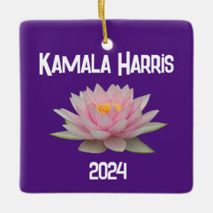 Kamala Harris Lotus 2024 Ceramic Ornament