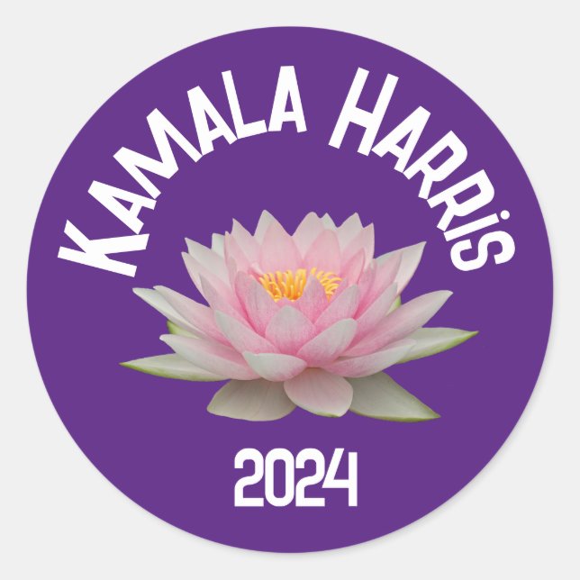 Kamala Harris Lotus 2024 Classic Round Sticker (Front)