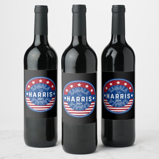 Kamala Harris Madam President 2024 Wine Label (Bottles)