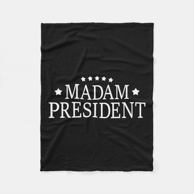 Kamala Harris Madam President  Fleece Blanket (Front)