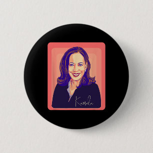 Kamala Harris Madam President Pop Art Portrait 6 Cm Round Badge