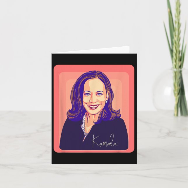 Kamala Harris Madam President Pop Art Portrait  Card (Front)