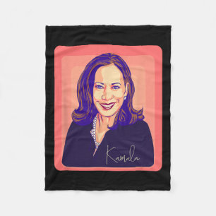 Kamala Harris Madam President Pop Art Portrait Fleece Blanket