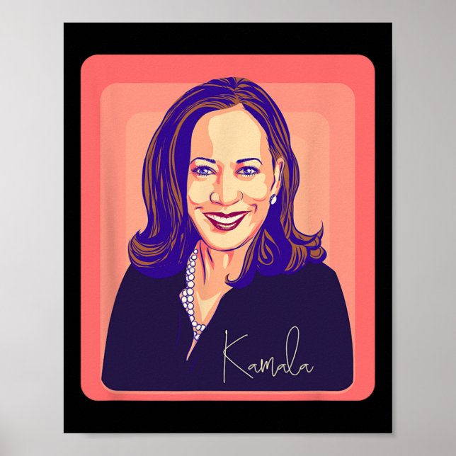 Kamala Harris Madam President Pop Art Portrait  Poster (Front)