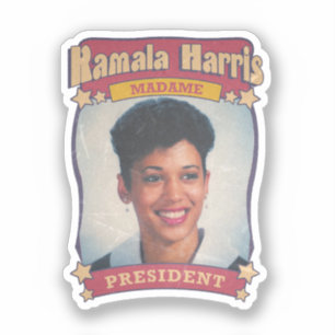 Kamala Harris Madame President Retro Card