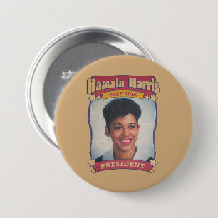 Kamala Harris Madame President Retro Card 7.5 Cm Round Badge
