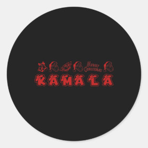 Kamala Harris Merry Christmas Lettering Positive F Classic Round Sticker
