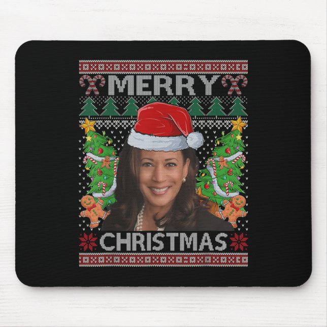 Kamala Harris Merry Christmas Shirt Women's Ugly C Mouse Mat (Front)