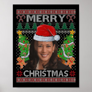 Kamala Harris Merry Christmas Women's Ugly Christm Poster
