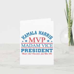 Kamala Harris Mvp Madam Vice President Black And E Card