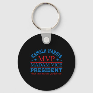 Kamala Harris Mvp Madam Vice President Black And E Key Ring