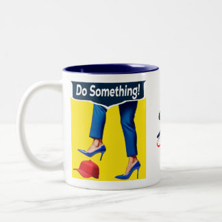 Kamala Harris Not Going Back, Do Something Ceramic Two-Tone Coffee Mug