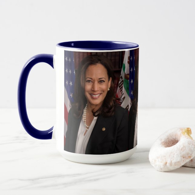 Kamala Harris Official Portrait Coffee Mug (With Donut)