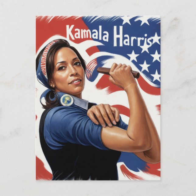 Kamala Harris Patriotic Postcard (Front)