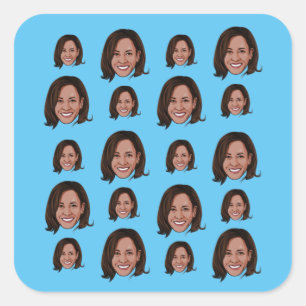 Kamala Harris Pattern Square Sticker