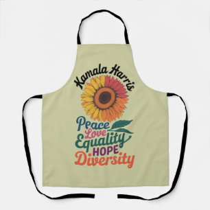 Kamala Harris Peace Love Equality Hope Diversity Apron