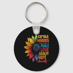 Kamala Harris Peace Love Equality Hope Diversity Key Ring