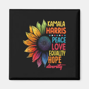 Kamala Harris Peace Love Equality Hope Diversity Magnet