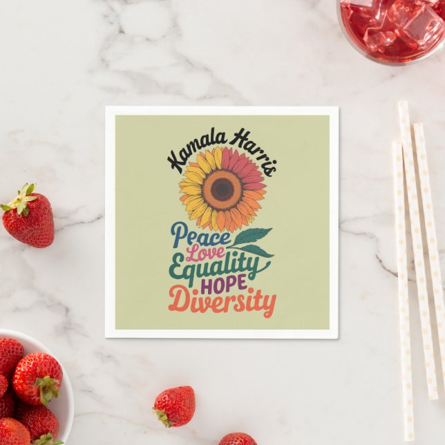 Kamala Harris Peace Love Equality Hope Diversity Napkin (Insitu)