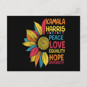 Kamala Harris Peace Love Equality Hope Diversity Postcard