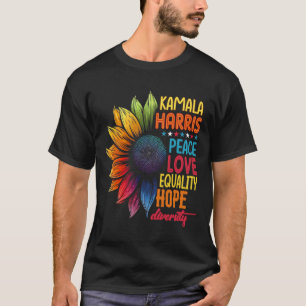 Kamala Harris Peace Love Equality Hope Diversity T-Shirt