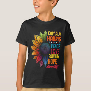 Kamala Harris Peace Love Equality Hope Diversity T-Shirt