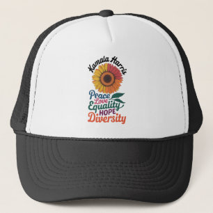 Kamala Harris Peace Love Equality Hope Diversity Trucker Hat