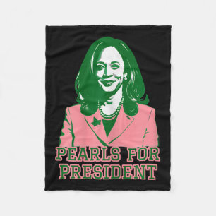Kamala Harris Pink & Green Presidential Run Fo Fleece Blanket
