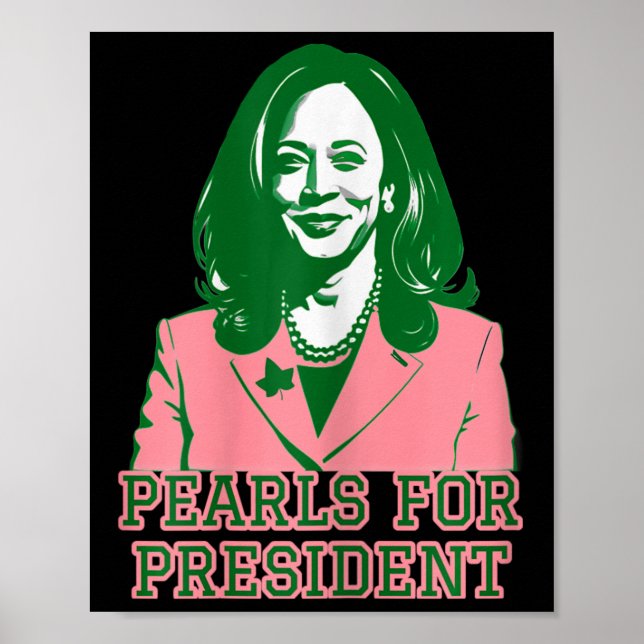 Kamala Harris Pink &amp; Green Presidential Run Fo Poster (Front)