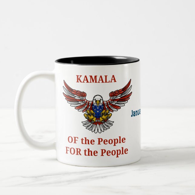KAMALA Harris Political Democratic Personalise  Two-Tone Coffee Mug (Left)