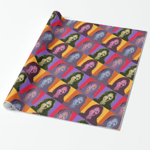 Kamala Harris Pop Art (Yellow, Orange, Purple, Red Wrapping Paper