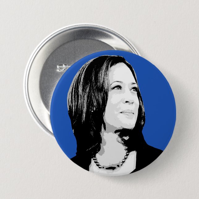 Kamala Harris Portrait 7.5 Cm Round Badge (Front & Back)