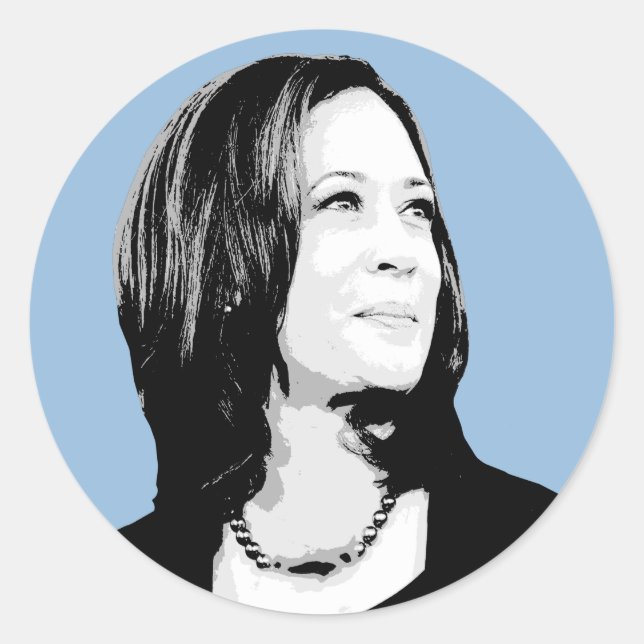 Kamala Harris Portrait Classic Round Sticker (Front)