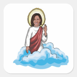 Kamala Harris Prayer and Peace Portrait Square Sticker