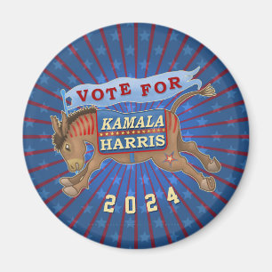 Kamala Harris President 2024 Democrat Donkey Magnet