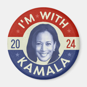 Kamala Harris President 2024 Democrat Photo Retro Magnet