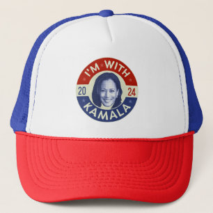 Kamala Harris President 2024 Democrat Photo Retro Trucker Hat